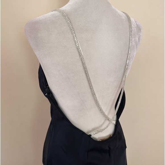 NWOT Ramy Brook Macau Satin Rhinestone Embellished Gown Social Dress Sleeveless - Picture 10 of 10